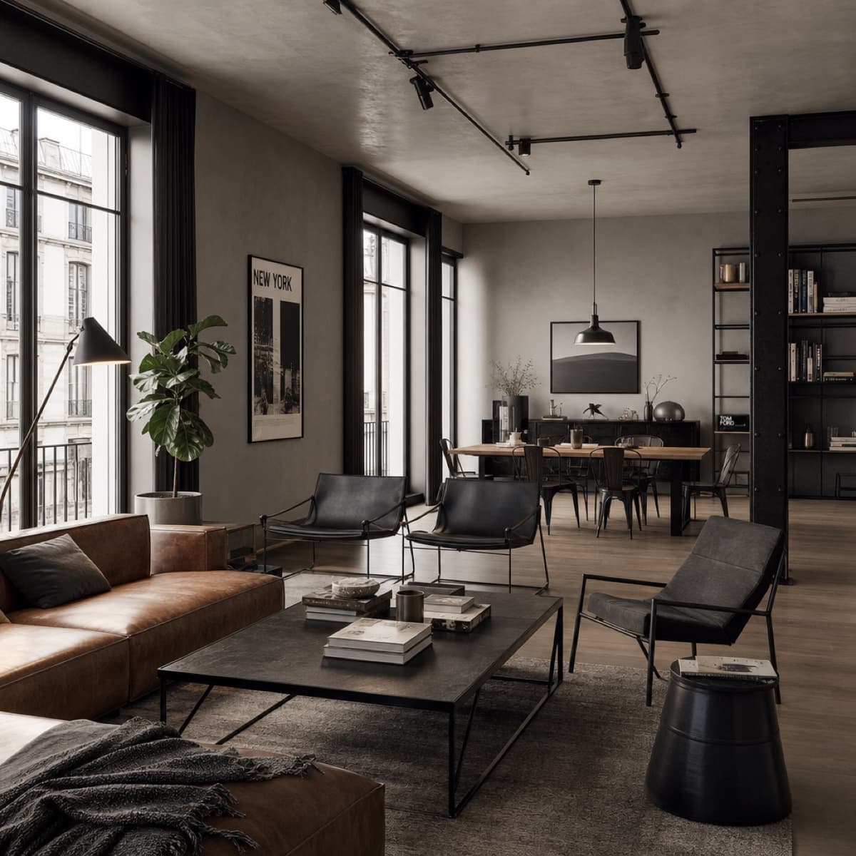 Industrial style moodboard